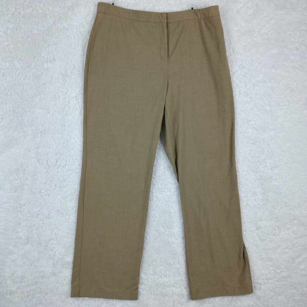 212 Collection Pants Womens Straight Leg Tan Brown Stretch High Rise 16
